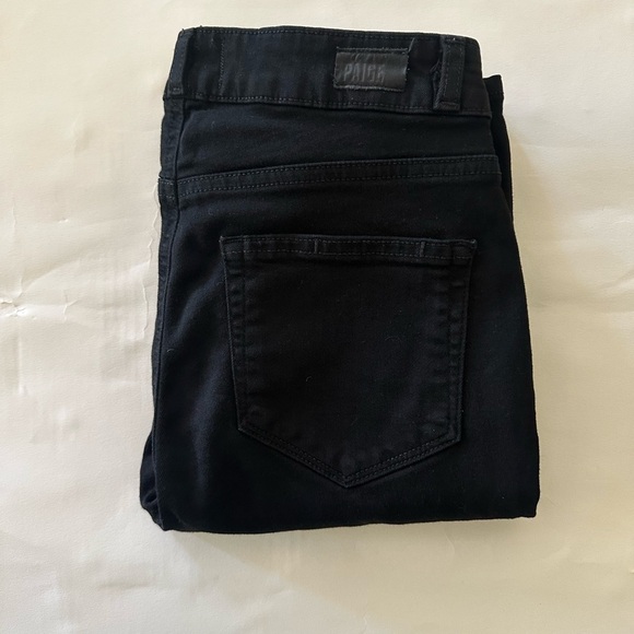 Paige Edgemont Double Zipper Mid-Rise Skinny Jeans, Black, Size 26 - Picture 8 of 12